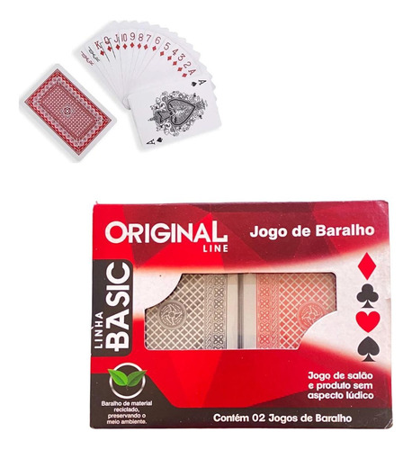 Baralho Cartas Plástico Resistente  Line Com 2 Jogos