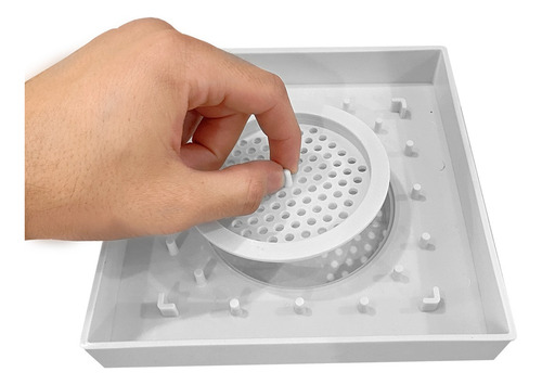 Ralo 15x15 Invisível Oculto Branco Saída 100 E 150 Banheiro