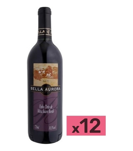 Vinho Tinto Suave Bordô 720ml (cxa C/ 12uni) - Bella Aurora