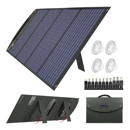 Cargador Panel Solar Portatil 100w Monocristalino Itehil