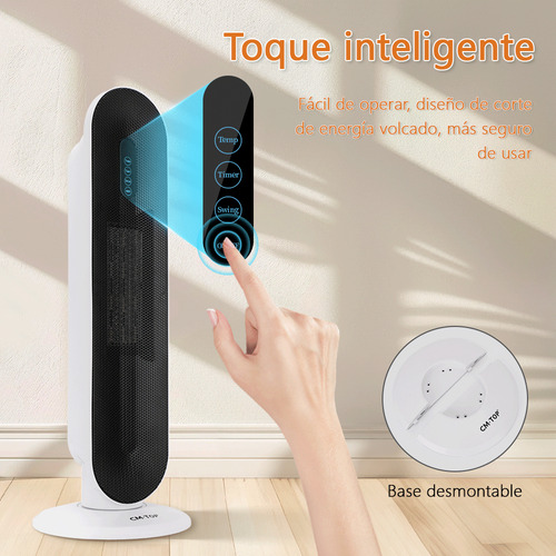 Calefactor De Torre Cerámica Ecléctrico CM-TOP NF02 Calefacción Rápida Ptc Portátil Color Blanco 1500 W