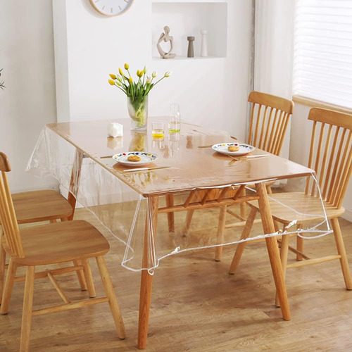 Mantel De Plástico Transparente Para Mesa De Comedor Rectang