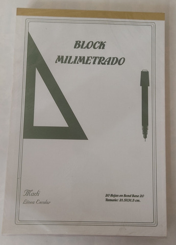 Block Milimetrado Madi Línea Escolar, Precio Unitario