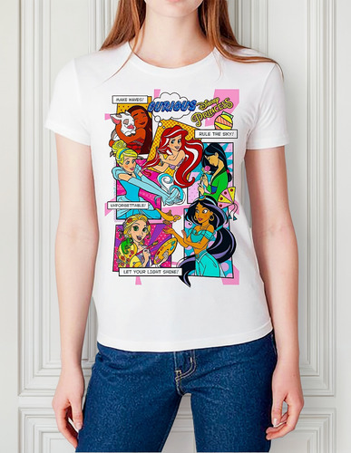 Playera Princesas Ariel Sirenita Cenicienta Blaca Nieves