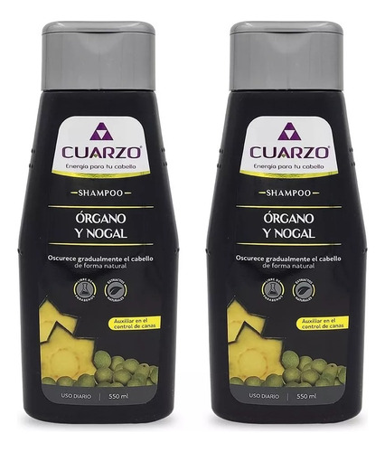 Shampoo Cuarzo Organo Y Nogal 550ml 2 Unidades