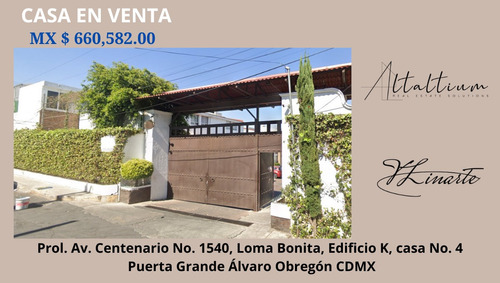 Casa En Venta En Loma Bonita Puerta Grande Alvaro Obregon Cdmx I Vl11-di-021