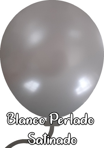 Paquete De Globos 50 Unidades Color Blanco Perlado Y Matte