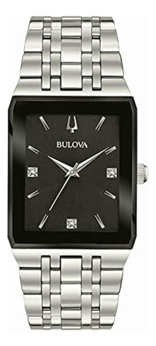 Bulova Reloj De Cuarzo Moderno Quadra De Acero Inoxidable De