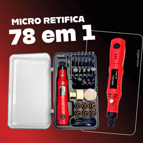 Kit Mini Retífica Portátil Multifuncional 78 Em 1 Sem Fio