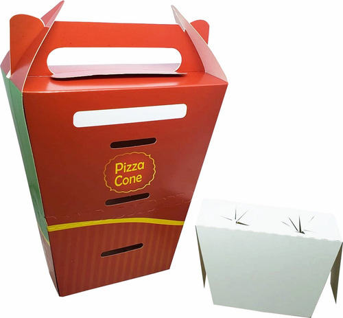 50 Pçs Embalagem Pizza Cone Delivery P 02 Cone - Verde
