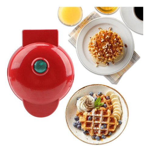 Mini Máquina De Waffles Doce E Salgado 220v 350w Vermelho