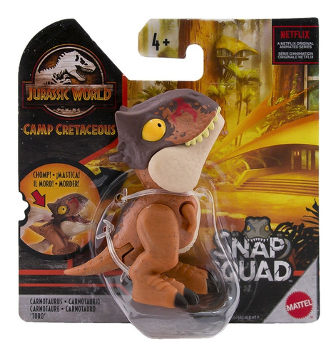 Dinossauro Carnotaurus Snap Squad - Jurassic World - Mattel