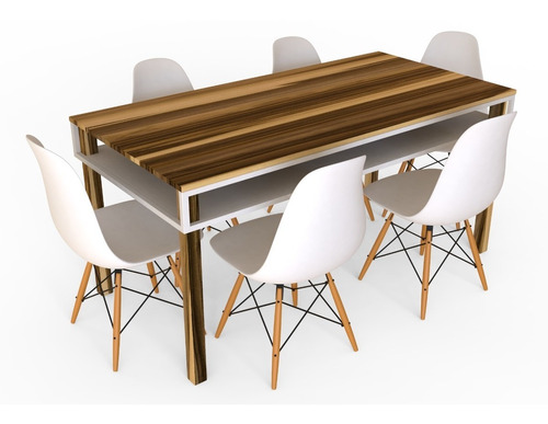 Mesa De Comedor Estilo Industrial 160 X 85 Madera Guayubira