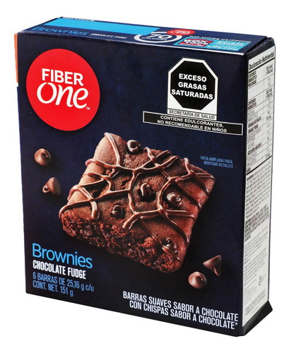 Barras Brownie Chocolate Fudge Fiber One 151 G
