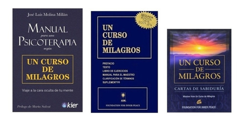 Libro Curso De Milagros Manual Psicoterapia Y Cartas Combo