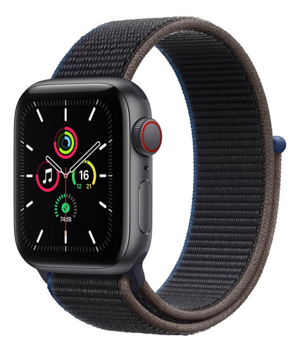 Smartwatch Apple Watch Se 40mm - Gps + Cellular - Caixa Grafite/ Pulseira Loop Esportiva Tornado e Cinza Mkr33be/a