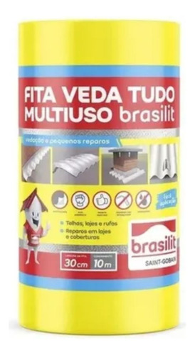 Manta Asfáltica Aluminizada Adesiva 30cmx10m Brasilit