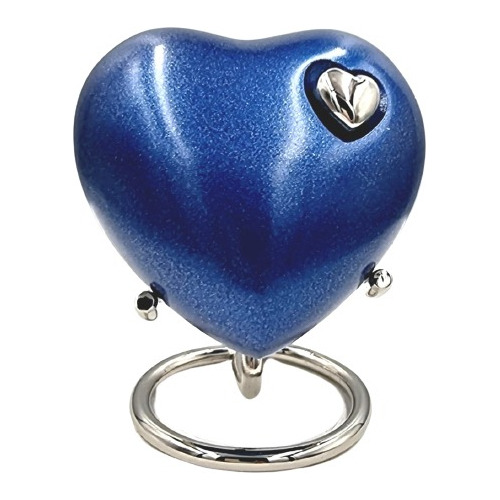 Ánfora O Urna Cremación Corazón Azul + Pedestal Reparto