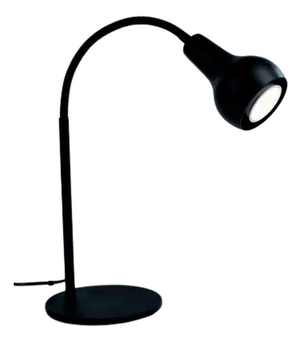 Lampara De Escritorio Velador Pera Brazo Flexible Gu10 Led Estructura Negro