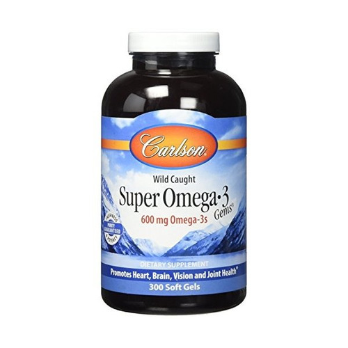 Carlson Laboratorios Super Omega-3 Gemas, 600 Mg, 300 Geles 