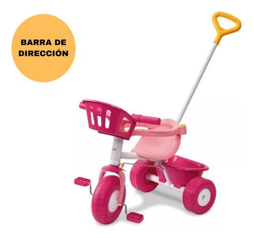 Imagen 6 de 8 de Triciclo P/bebe Nena/e Rondi De Metal + Barra De Dirección