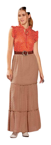 Maxi Falda 70143 Larga Boho Retro Vintage