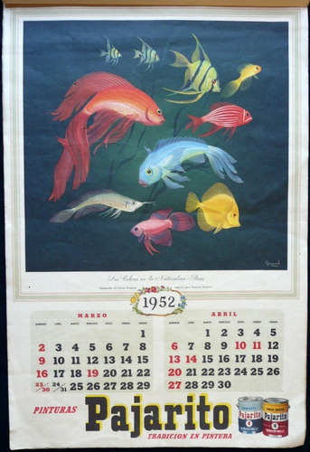 Imagen 3 de 8 de Antiguo Almanaque Pinturas Pajarito 1955 (completo). 15020