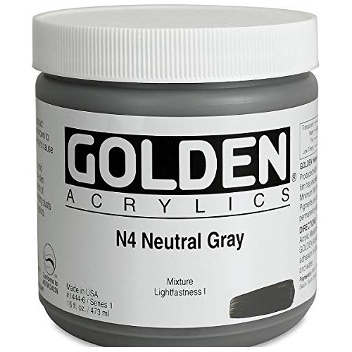 Acrílico De Cuerpo Pesado Dorado Neutral Gris N4 Frasc...