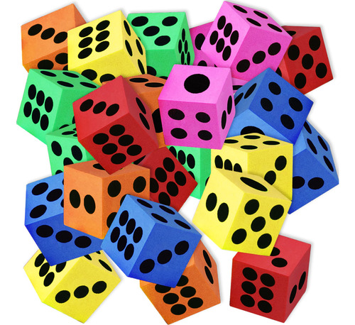 Juego De Dados De Espuma De Colores Artcreativity, Paquete D