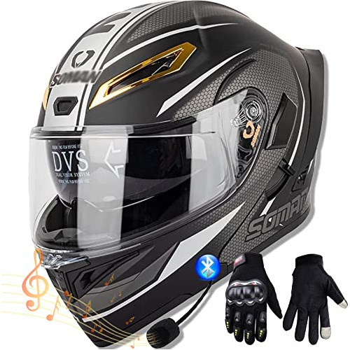 Casco Integral De Moto Con Bluetooth, Abatible Hacia Arriba,