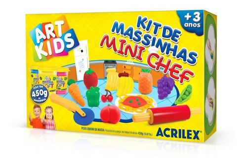 Kit Massinha De Modelar Art Kids Mini Chef 450g - Acrilex Cor Sortido