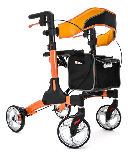 Andadera Rollator Hibrida Plegable Ultraligera De Aluminio