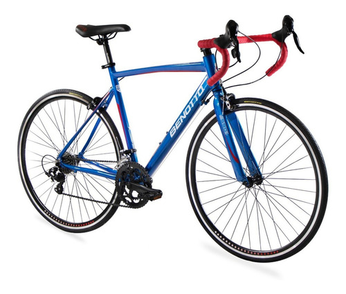 Bicicleta Benotto Ruta 590 R700 14v Aluminio Palancas Duales Color Azul Metálico Tamaño Del Cuadro 46.5