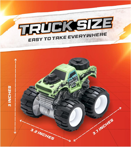 6 Vehiculos De Juguete Team Power Monster Trucks Para Ni...