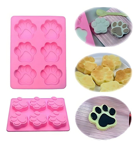 Para Molde De Silicon En Forma De Huella De Perro Color