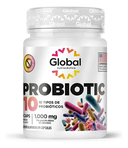 Probiotic10 1000mg 60caps Global Nutracêutica Sem Sabor
