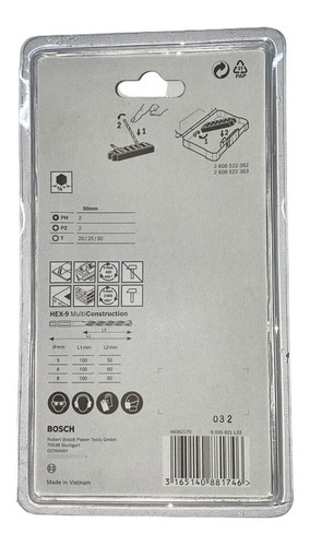 Kit De Puntas Y Brocas Multiconstrucción Bosch 2608577144