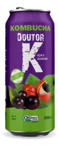 Kit Com 03 -kombucha Orgânica Sabor Açaí E Guaraná 350ml Drk