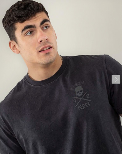 Polera C1rca/circa Lopez Hombre Algodón Negro Prelavado
