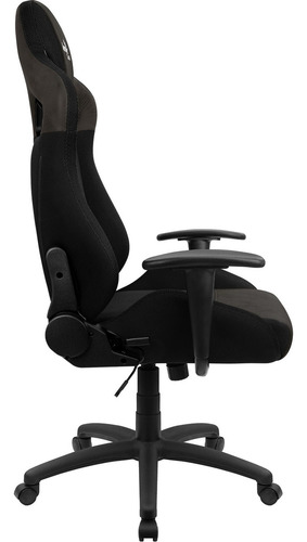 Silla de escritorio AeroCool Earl gamer ergonómica negra con tapizado de aerosuede