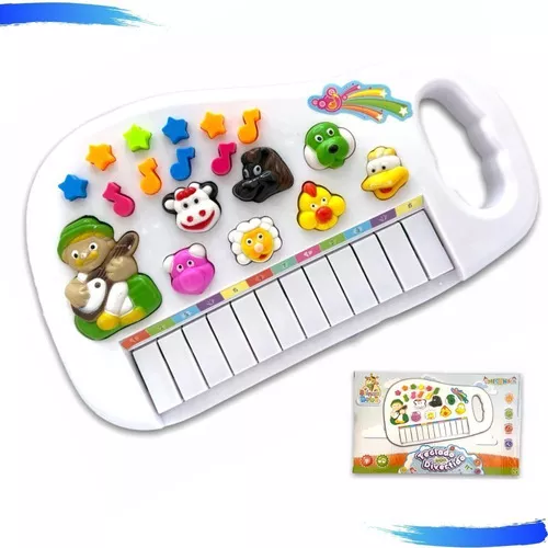 Piano Teclado Infantil C/ Microfone E Banquinho Rosa Inmetro Cor Rosa  Voltagem 0