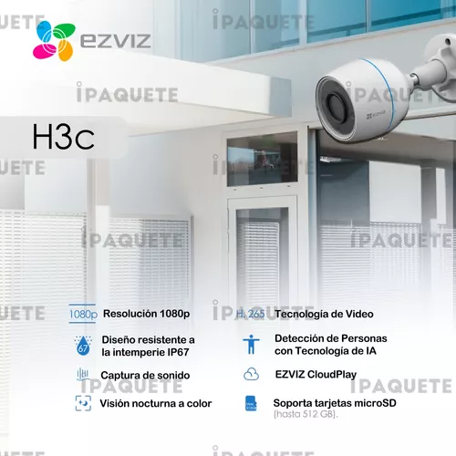 Cámara IP para Exterior Inteligente Ezviz CS-H3C HD WiFi