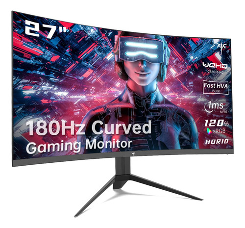 Monitor Curvo 27 Pulgadas 1440p 180hz 1ms Freesync G-sync