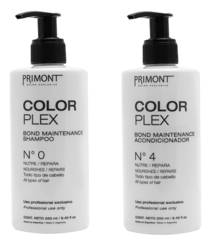 Color Plex Shampoo N° 0 + Acondicionador N° 4 Primont 