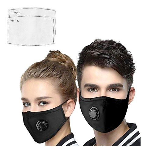 Mascarilla Cubrebocas + 2 Filtros Pm 2.5 N95 Lavable Válvula