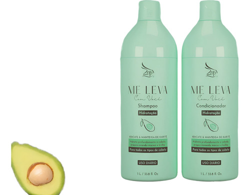 Zap Kit Shampoo E Cond. 1 Lt Abacate & Manteiga De Karité