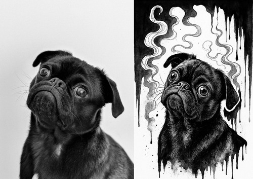 Ilustración Digital Personalizada Humo Tinta Espectral 3 Per