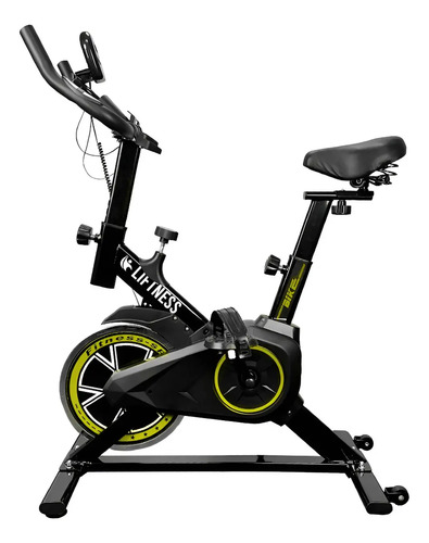 Bicicleta Ergométrica Spinning Sp50 Preto E Vermelho Cor Amarelo