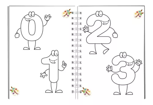 Caderno com Desenhos para Colorir de acordo com números