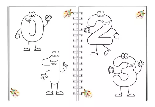 Caderno com Desenhos para Colorir de acordo com números  Páginas de colorir  com animais, Atividades de colorir, Numeros para colorir